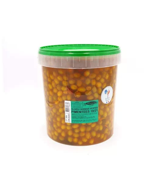 OLIVES AZUR - VERTES CASSEES PIMENTEES - 10KG